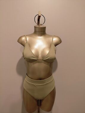 Somerfield Swim Ribbed High Waistef Bikini Set — Nori Green